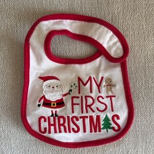 Carter's Festive Santa Baby Bib - Red and White